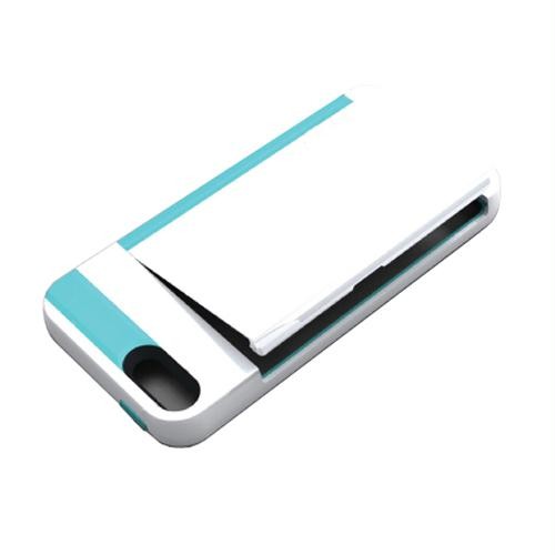 Incipio Stowaway for iPhone 5 - White/Cyan